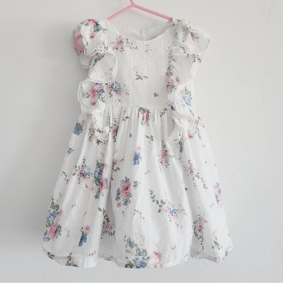 Catherine Malandrino Spring Flutter Sleeve Floral Cotton Dress 18 months - Picture 1 of 8